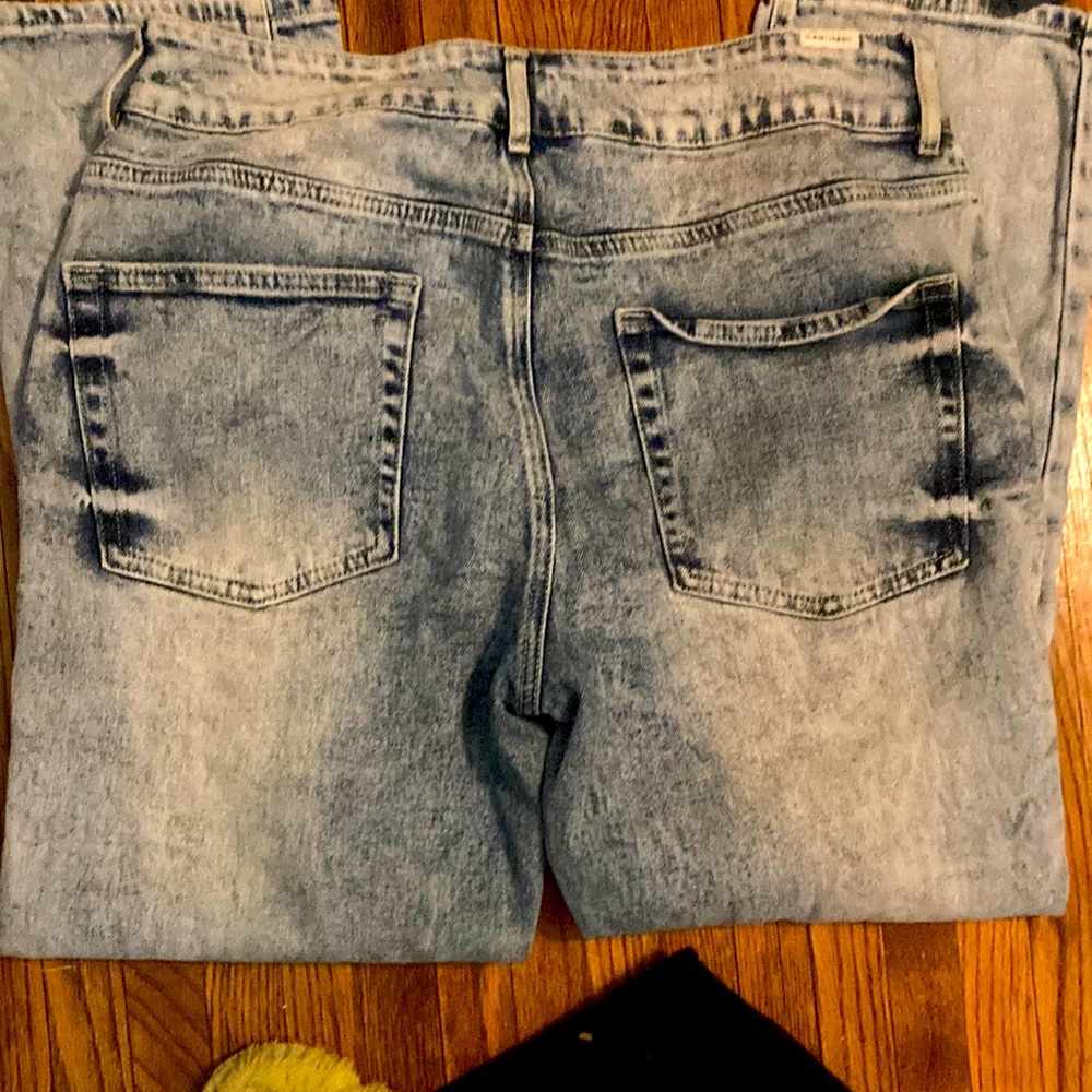 Distressed almost famous pants size 11 great leg Light blue with white wash